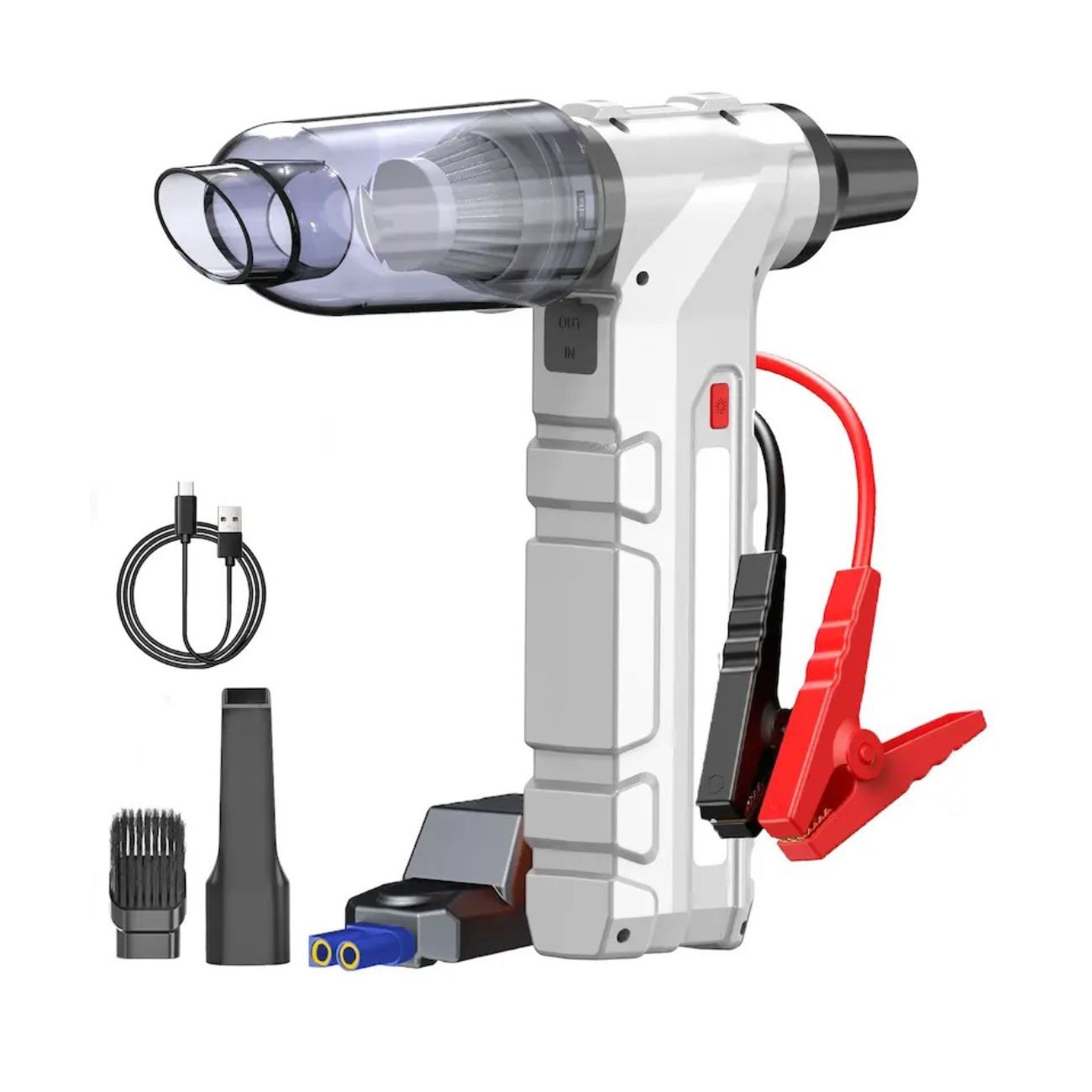 دستگاه 5 کاره خودرو 5in1 Cordless Jet Blower and Vacuum Jump Starter Power Bank جامپ استارتر، دمنده، مکنده، پاوربانک ...