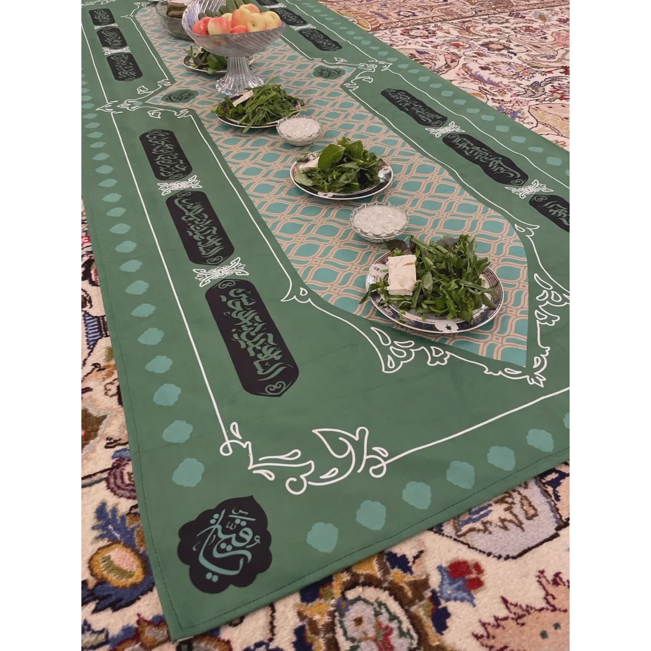 سفره حضرت رقیه سلام الله علیها سبز و مشکیso10546
