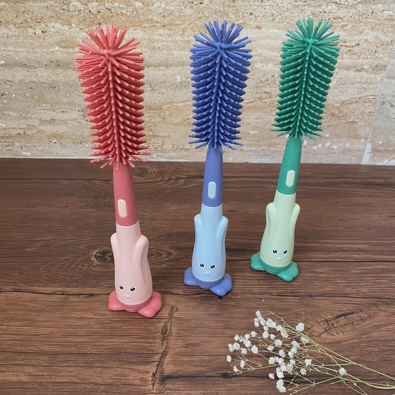 شیشه شور سیلیکونی 3 عددی only baby مدل خرگوش کد 53157