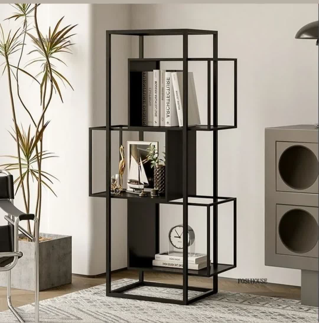 قفسه کتاب دیواری چوبی