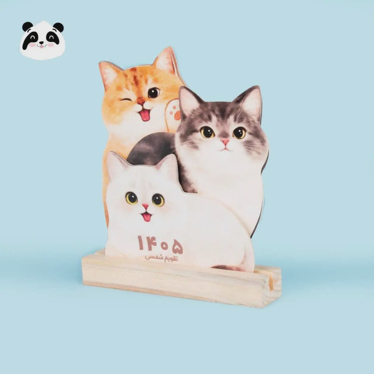 تقویم پایه چوبی 1405 طرح Cat برند Parsam