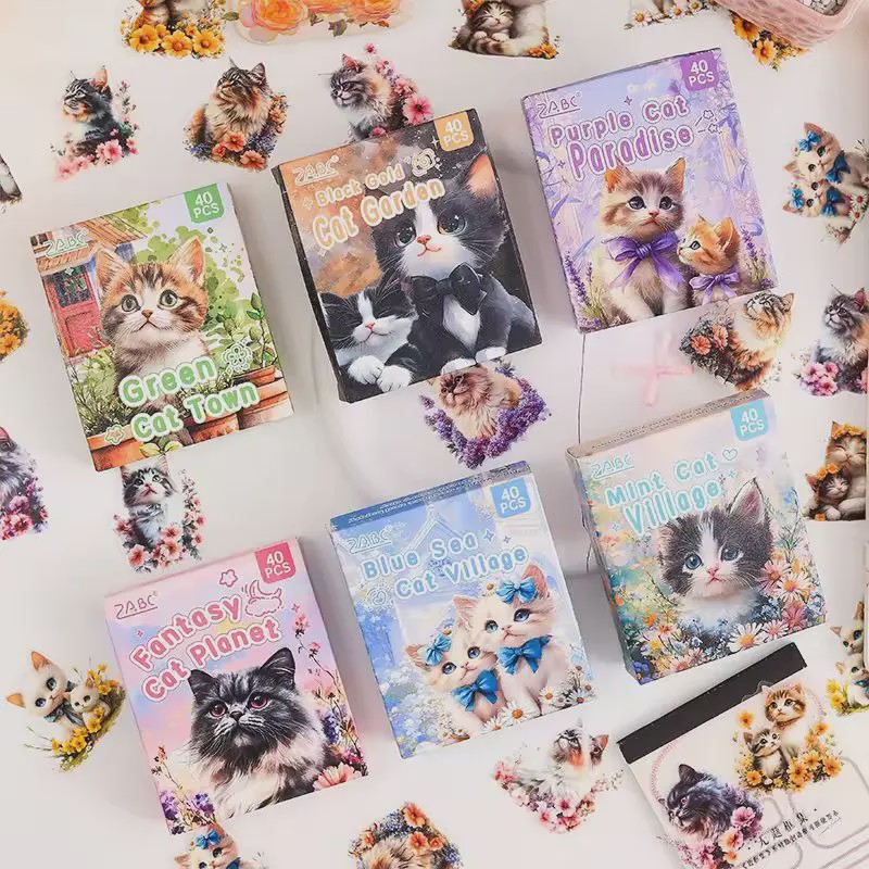 پک استیکر Cute Cat برند Yiwu Mingtai