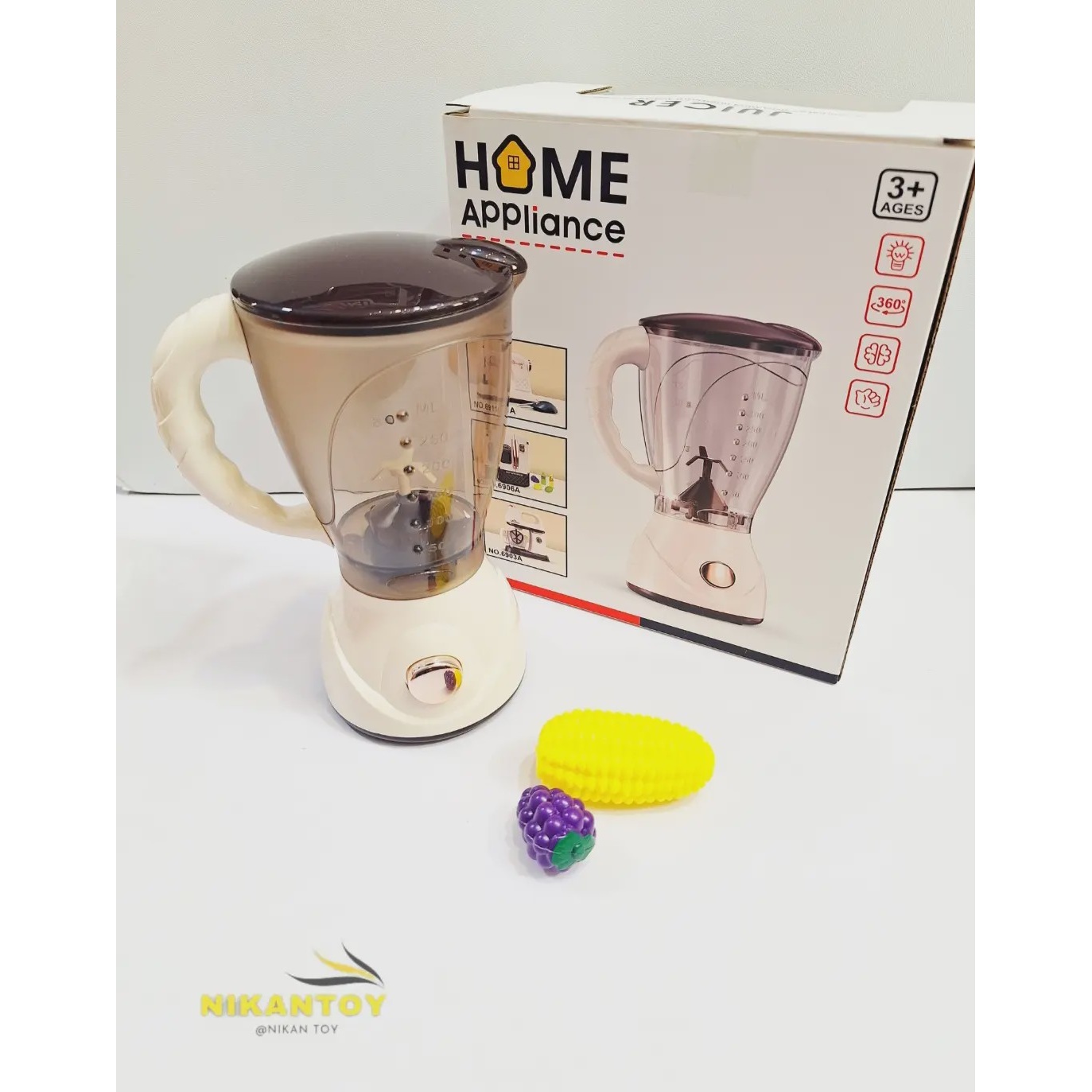 اسباب بازی مخلوط کن آبمیوه گیری چراغدار لوازم خانگی 6905 AO XIE TOYS