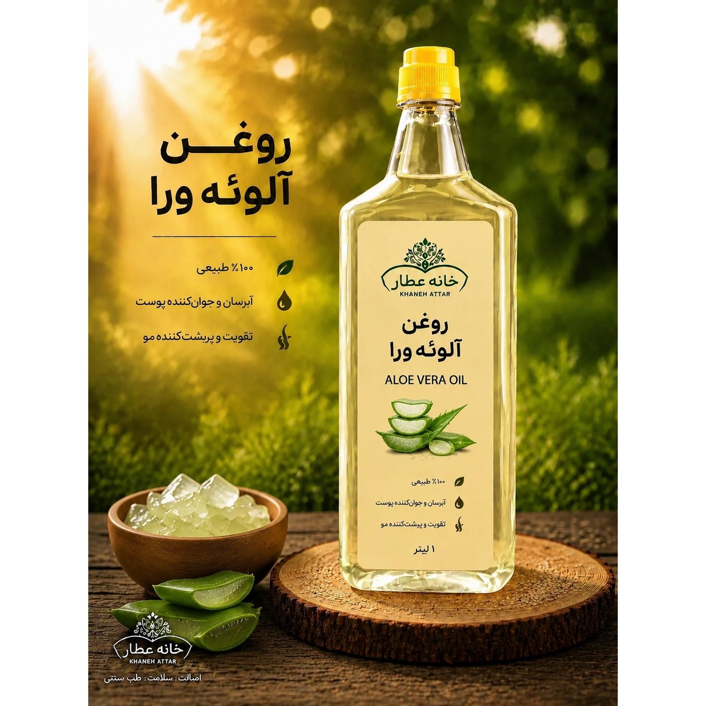 روغن آلوورا خالص (1لیتری) بضمانت مرجوعی