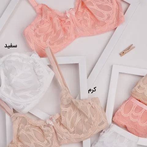 ست شورت و سوتین فنردار گیپور کد 490 روژان Rojan