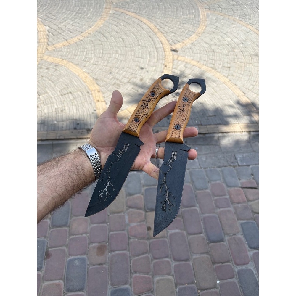 چاقو شکاری فولاد رنگی رعد زنجان