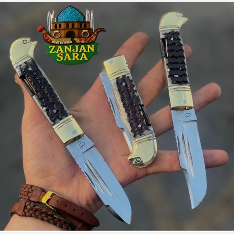 چاقو تاشو ضامندار استیل طرح پرنده علی زنجان