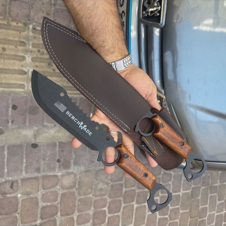چاقو شکاری فولاد رنگی 30 سانتی بنچمید زنجان