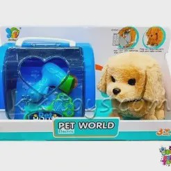 سگ رباتی موزیکال و متحرک مدل PET WORLD با باکس حمل کد69968