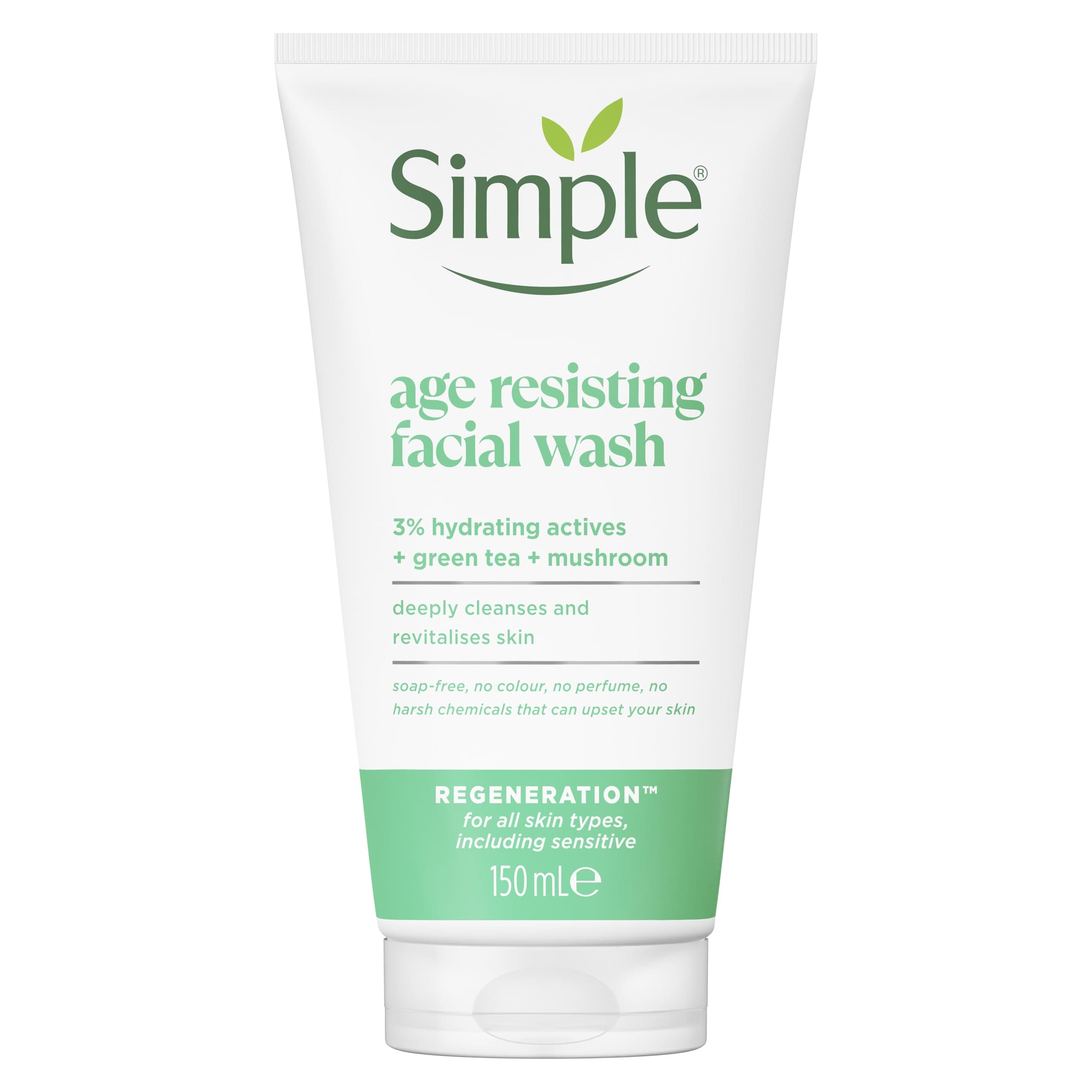ژل شستشوی صورت ضد پیری سیمپل حجم 150 میل Age Resisting Facial Wash