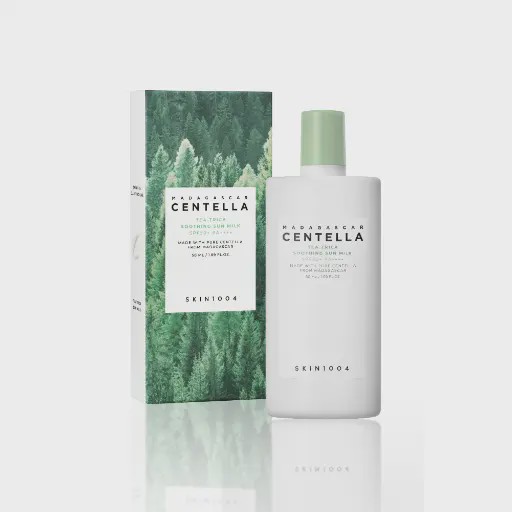 ضد آفتاب سنتلا مدل 1004 تسکیندهنده و ضدجوش مدل برگ چای SKIN1004 Madagascar Centella Tea-Trica Soothing Sun Milk SPF50...