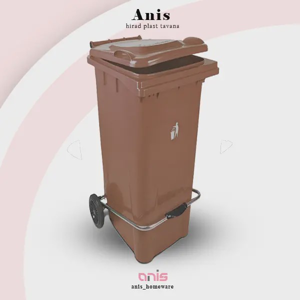 سطل 100 لیتری پدالدار چرخدار کد 2031 سبلان