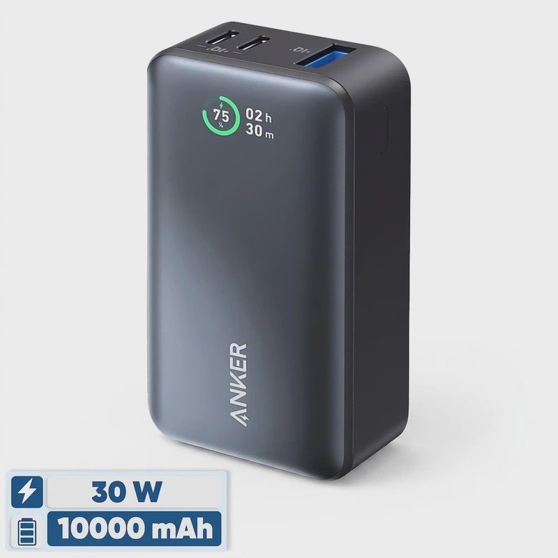 پاوربانک 30 وات انکر مدل A1256 ظرفیت 10000 میلی آمپر ساعت Anker