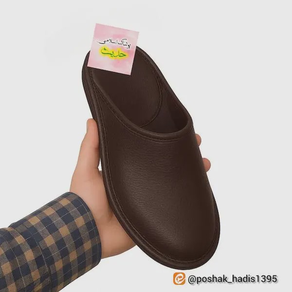 نعلین چرم طبیعی جلو گرد خوب