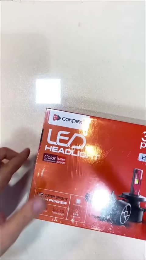 هدلایت خودرو کانپکس CONPEX مدل 3S PRO پایه H7 با چیپ CSP نسل سوم نور سفید و آفتابی فن خنککننده و گارانتی یکساله