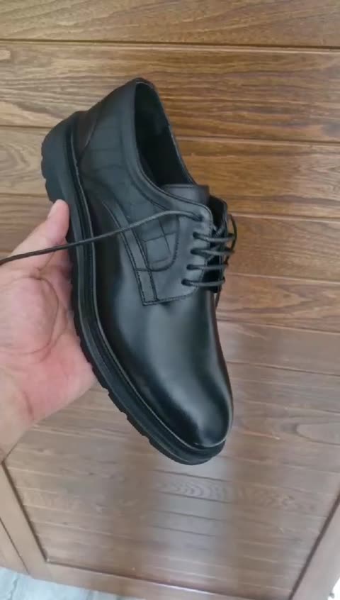 کفش چرمی مردانه مادو طبی مشکی (راحتی، اداری) کد 2097