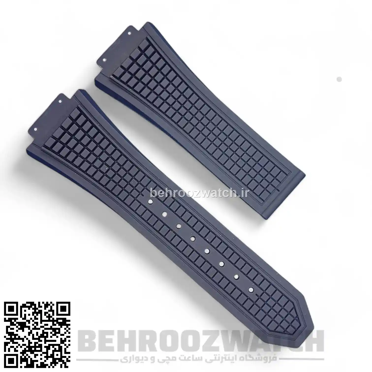بند ساعت هابلوت رابر سرمه ای Strap Hublot Square Bang