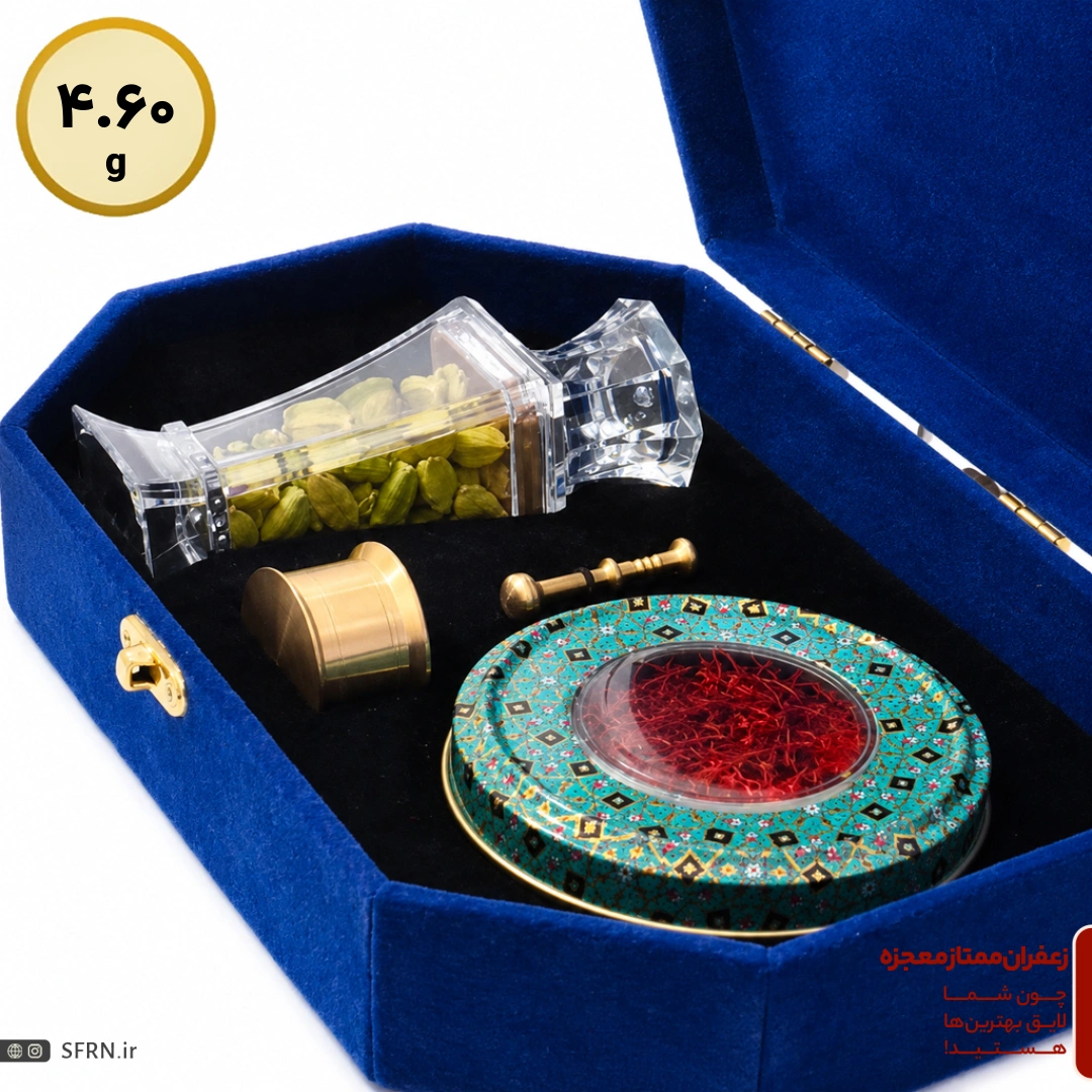 باکس کادویی وارش همراه با 1 مثقال زعفران و 10 گرم هل