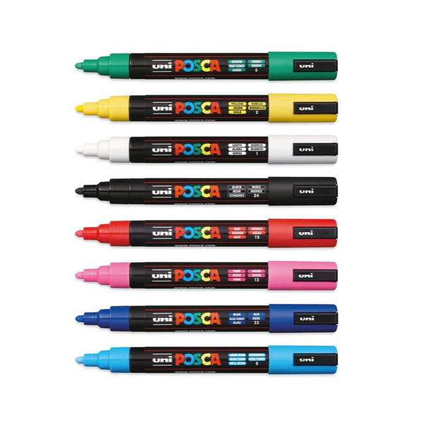 ماژیک رنگ آمیزی یونی بال مدل POSCA 5M مجموعه 8 عددی