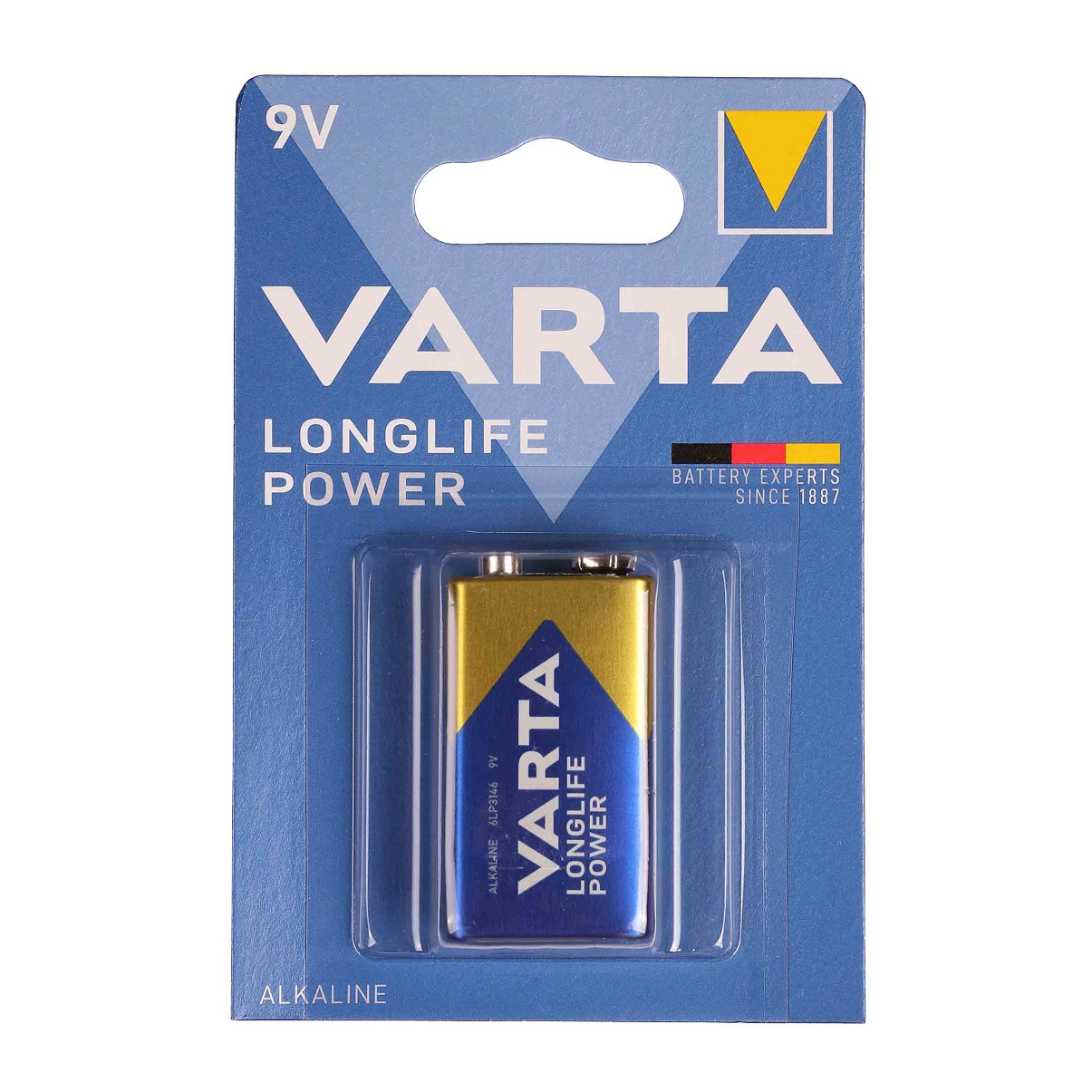 باتری کتابی آلکالاین وارتا 9 ولت VARTA LONGLIFE POWER 9V