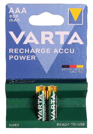 باتری نیم قلمی شارژی وارتا 800 میلی آمپر AAA HR03-NIMH 1.2V