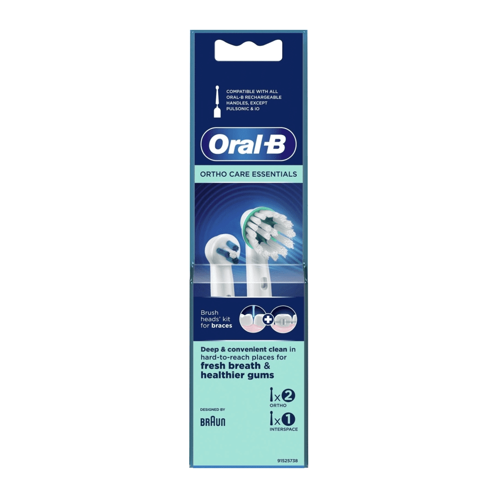 سری یدک مسواک برقی اورال بی Oral-B Ortho Care مناسب دندانهای ارتودنسی بسته 3 عددی
