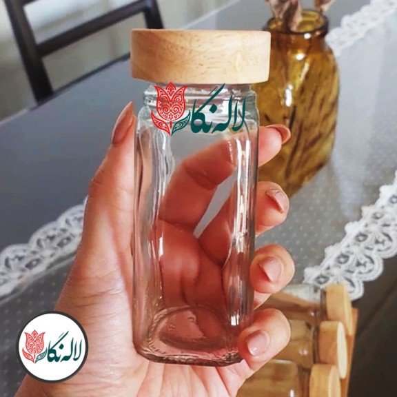 جا ادویه مکارتی سایز 12 درب چوبی همراه درب سیلیکونی ادویه پاش- لاله نگار