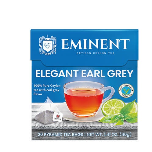 چای سیاه کیسه ای هرمی امیننت عطردار 20 عددی Eminent مدل Elegant Earl Grey