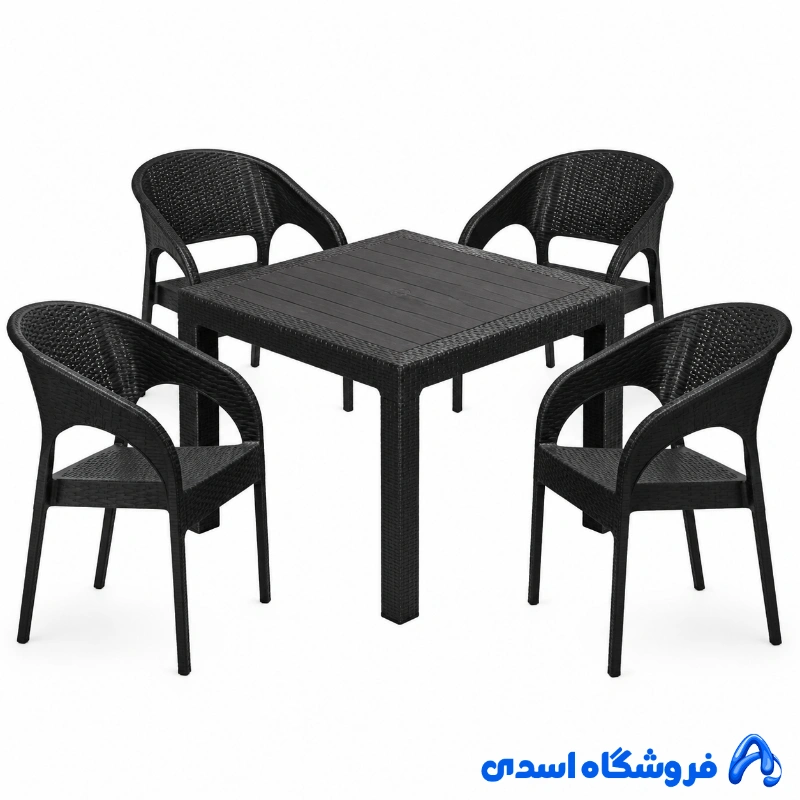 میز و صندلی 4 نفره پلیمری مدل جانا