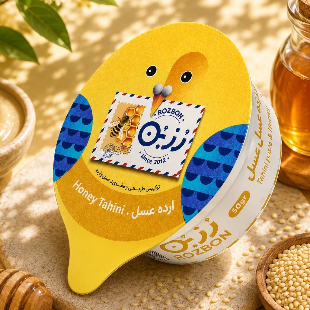 بسته 12 عددی ارده عسل تک نفره رُزبُن