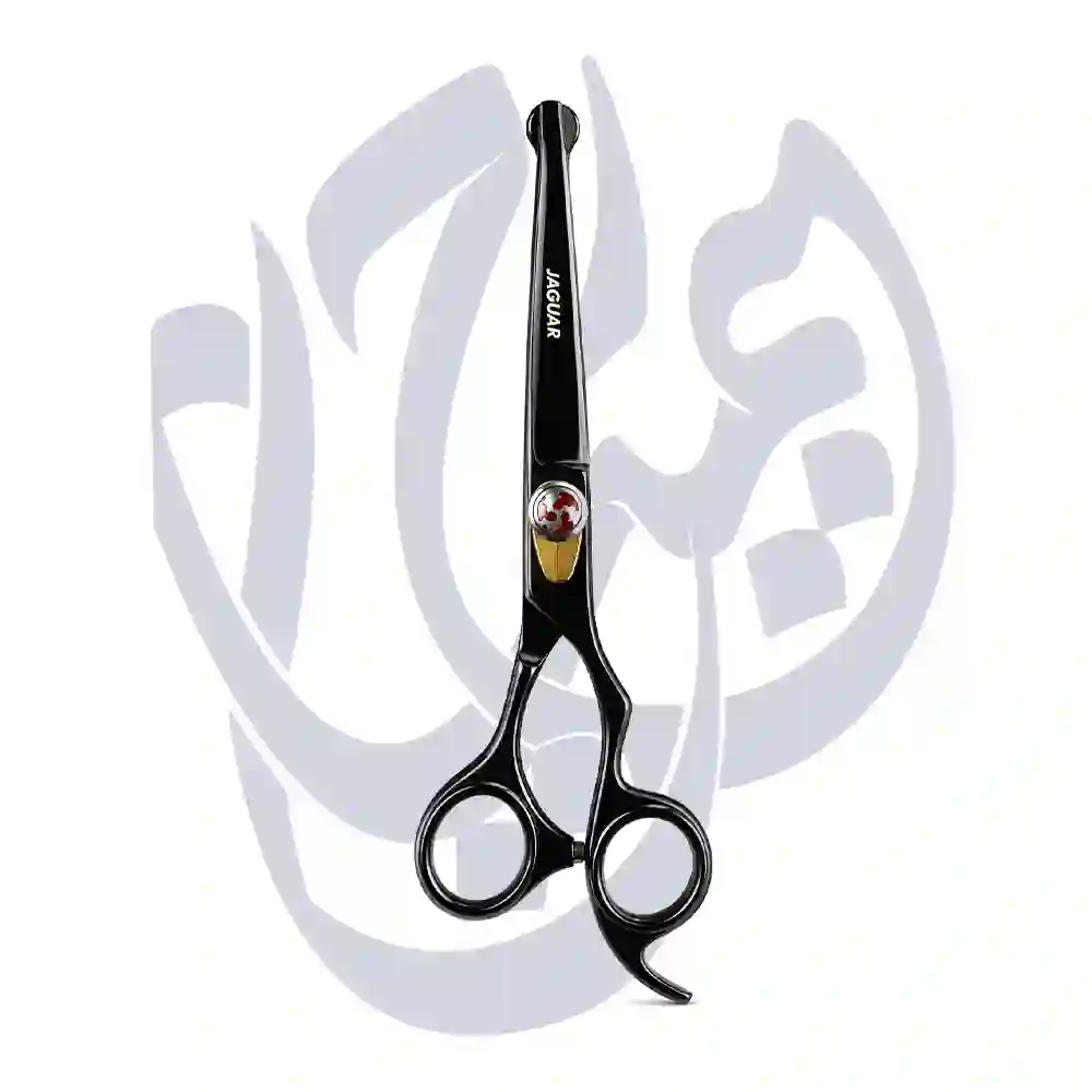 قیچی کات 6 اینچی حرفه ای جگوار کد 6905 مشکی نوک پهن