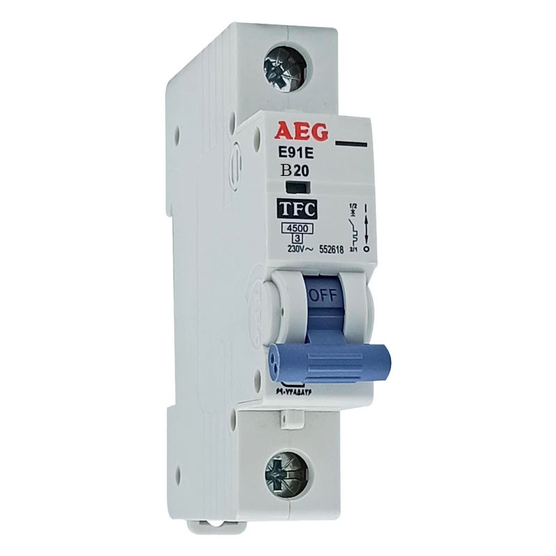 فیوز مینیاتوری تکفاز 4ونیم کیلو 20 آمپر آ ا گ مدل E91E-B20 بسته 3 عددی