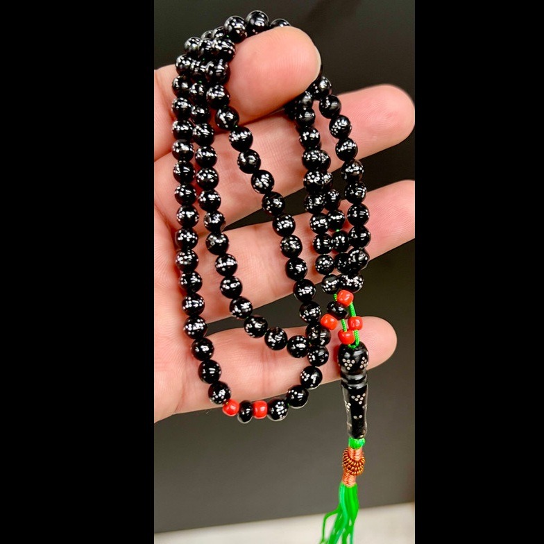 تسبیح یسر حجاز یا مکاوی کهنه نقره کوب با بوی شدید یسر کد 590