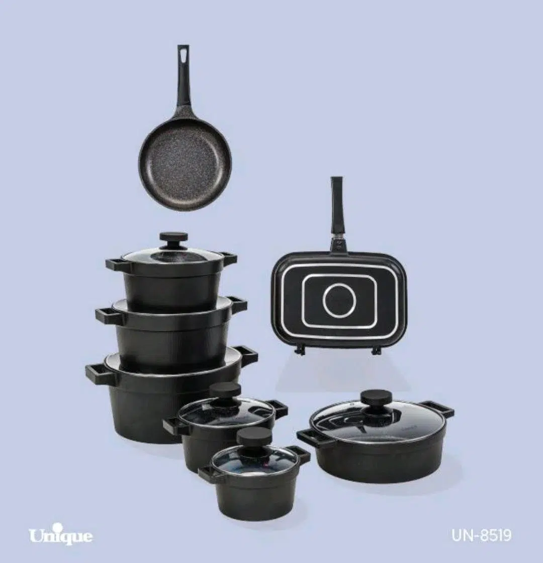 سرویس قابلمه 15پارچه مشکی دیاموند یونیک کد UN-8519 (پس کرایه)