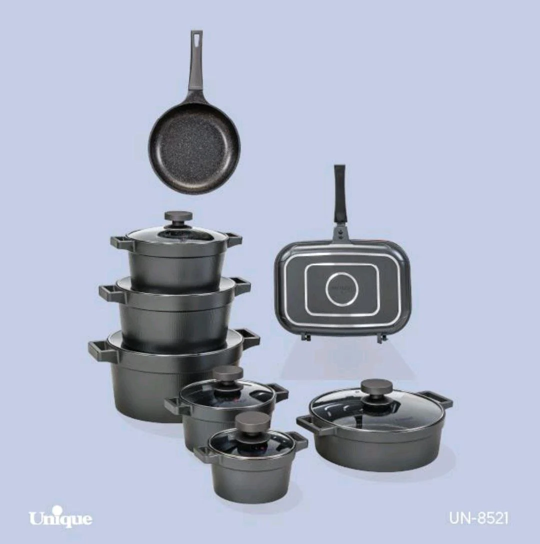 سرویس قابلمه 15پارچه طوسی دیاموند یونیک کد UN-8521 (پس کرایه)