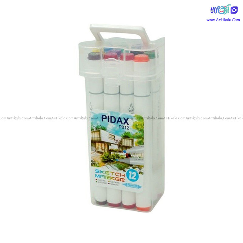 ماژیک 12 رنگ راندو دوسر برند پیداکس PIDAX کد P 812
