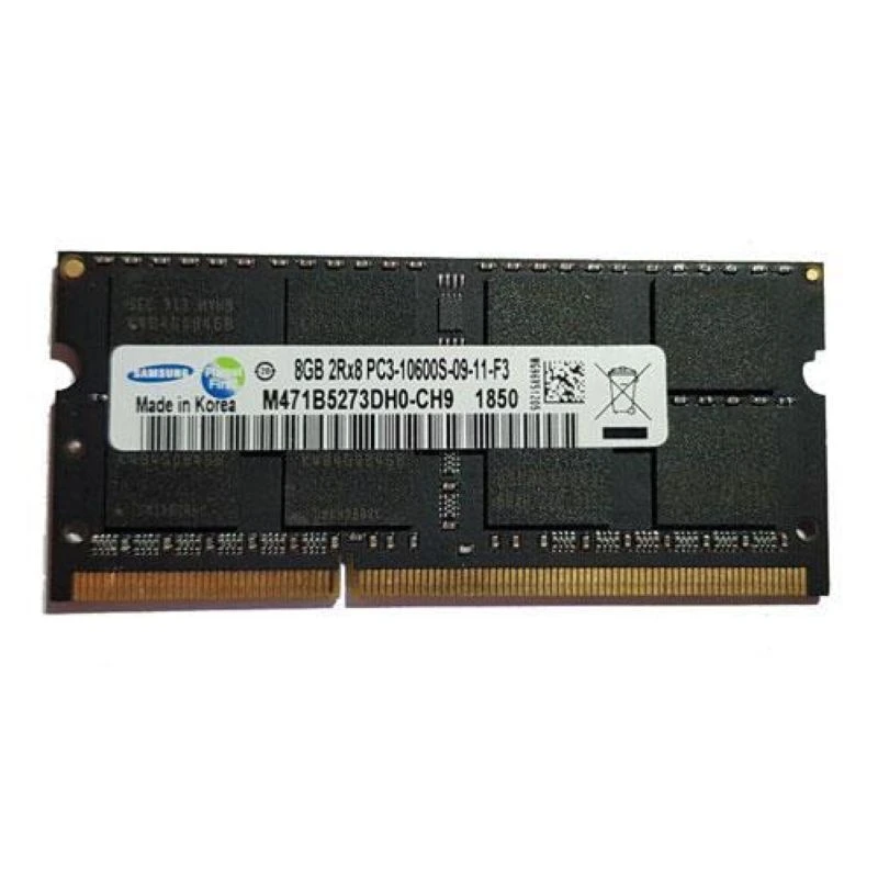 رم لپتاپ DDR3 تک کاناله 8 گیگابایت سامسونگ مدل 10600s فرکانس 1333 مگاهرتز تایمینگ CL16 ولتاژ 1.5 ولت نوع ماژول SO-DIMM