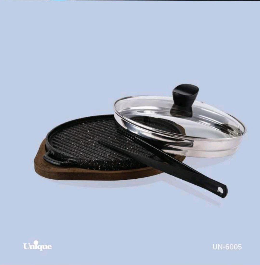 تابه گریل گرد کوچک با چوب یونیک کد UN-6005 (پس کرایه)