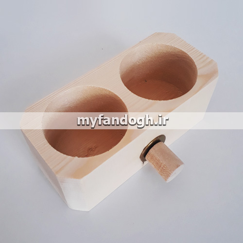 دانخوری چوبی دوقلو پرندگان و طوطی سانان