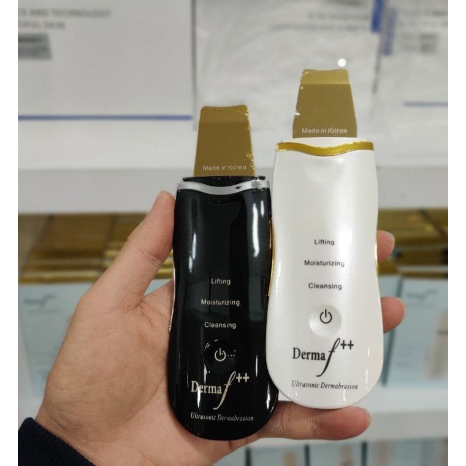 اتوی صورت درما اف مدل Derma f اصل و اورجینال با تکنولوژی التراسونیک (پاکسازی و لیفتینگ)