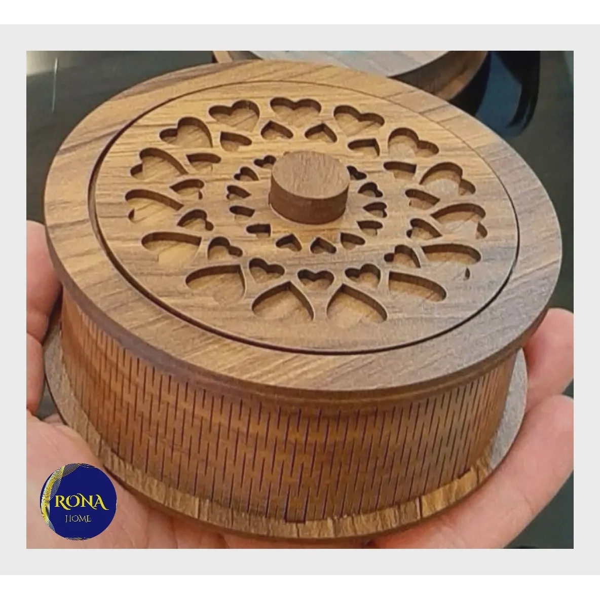 قندان چوبی دایره ام دی اف