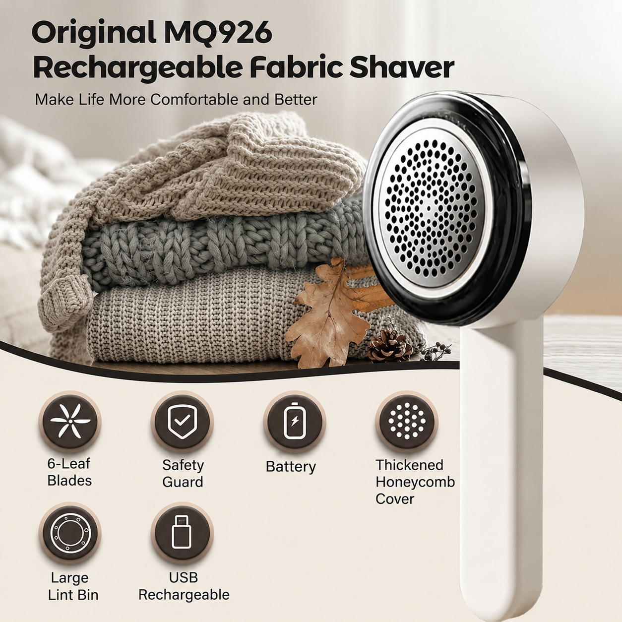 پرزگیر لباس شارژی اورجینال MQ926 دستگاه حذف پرز و کرک لباس