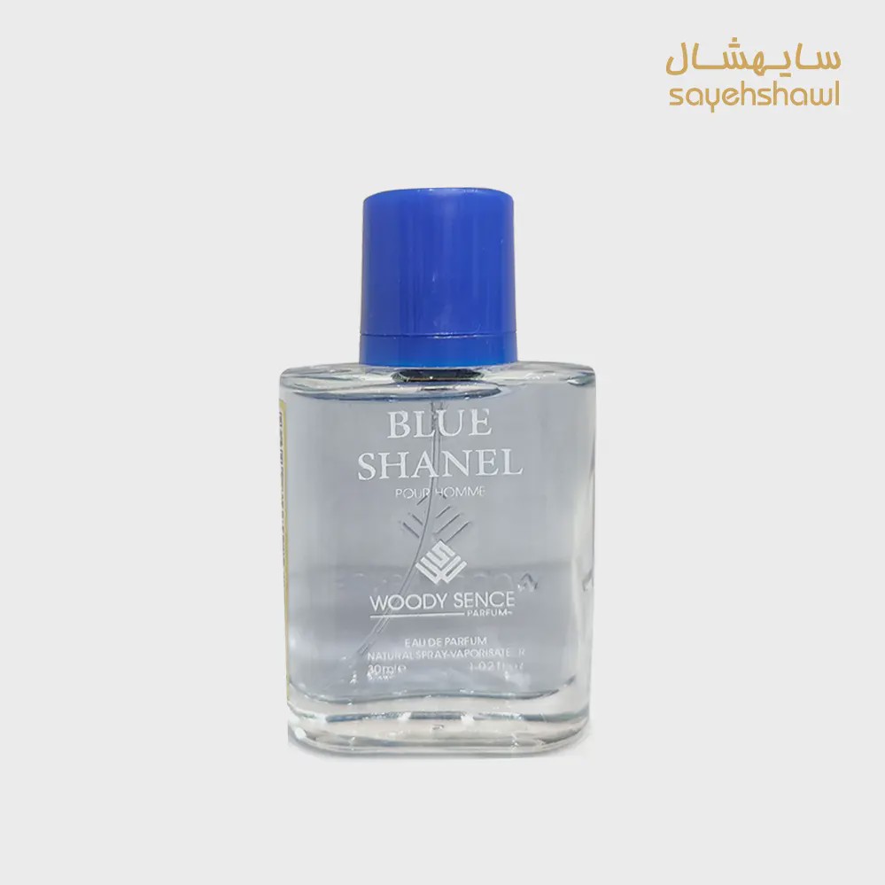 عطر جیبی مردانه وودی سنس مدل بلو شنل Blue Shanel