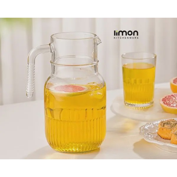 پارچ شیشه ای شیار دار لیتر 15 کد 229900 لیمون