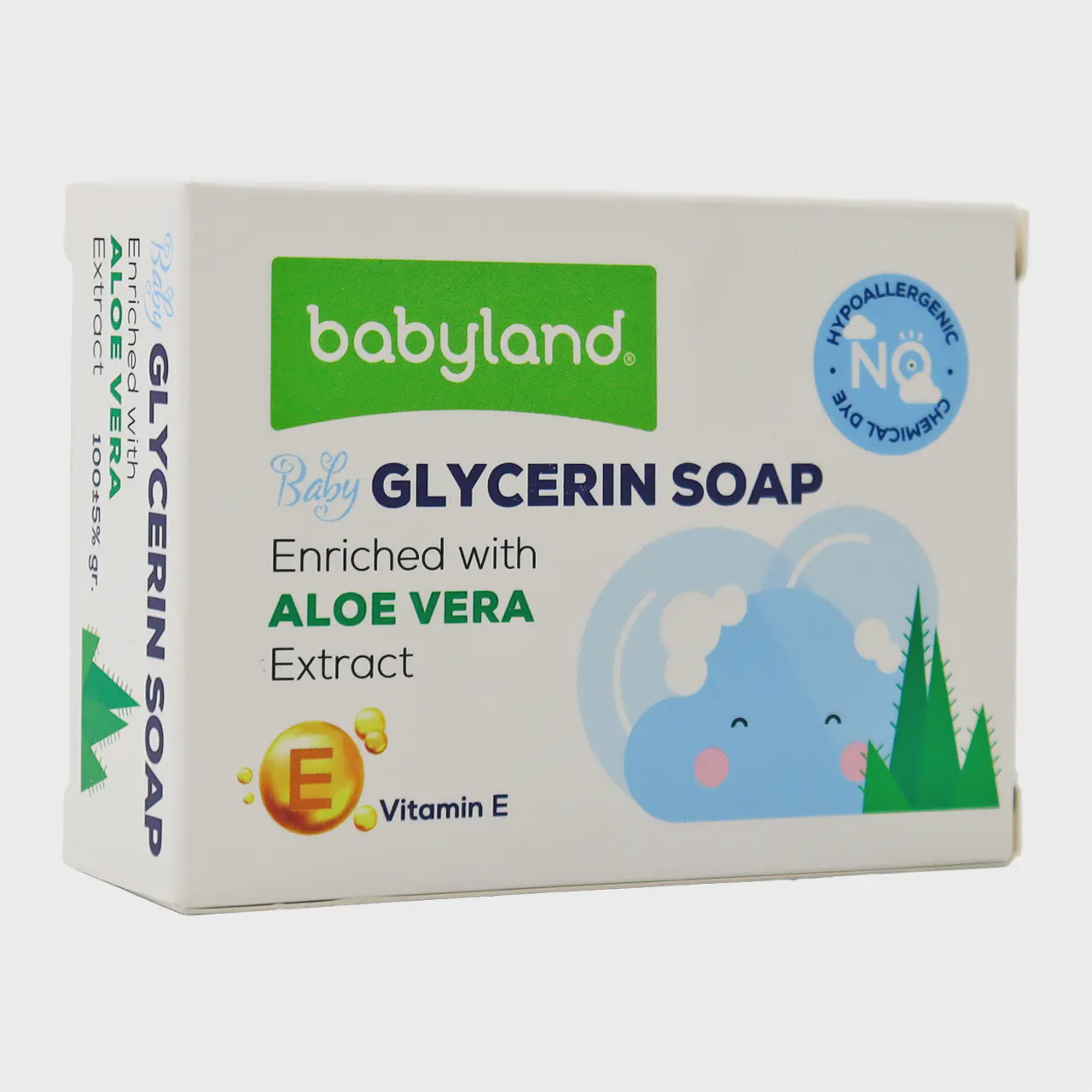 صابون شفاف بچه حاوی عصاره آلوئه ورا بی بی لند 100 گرم BabyLand transparent baby soap aloe vera 100 gr