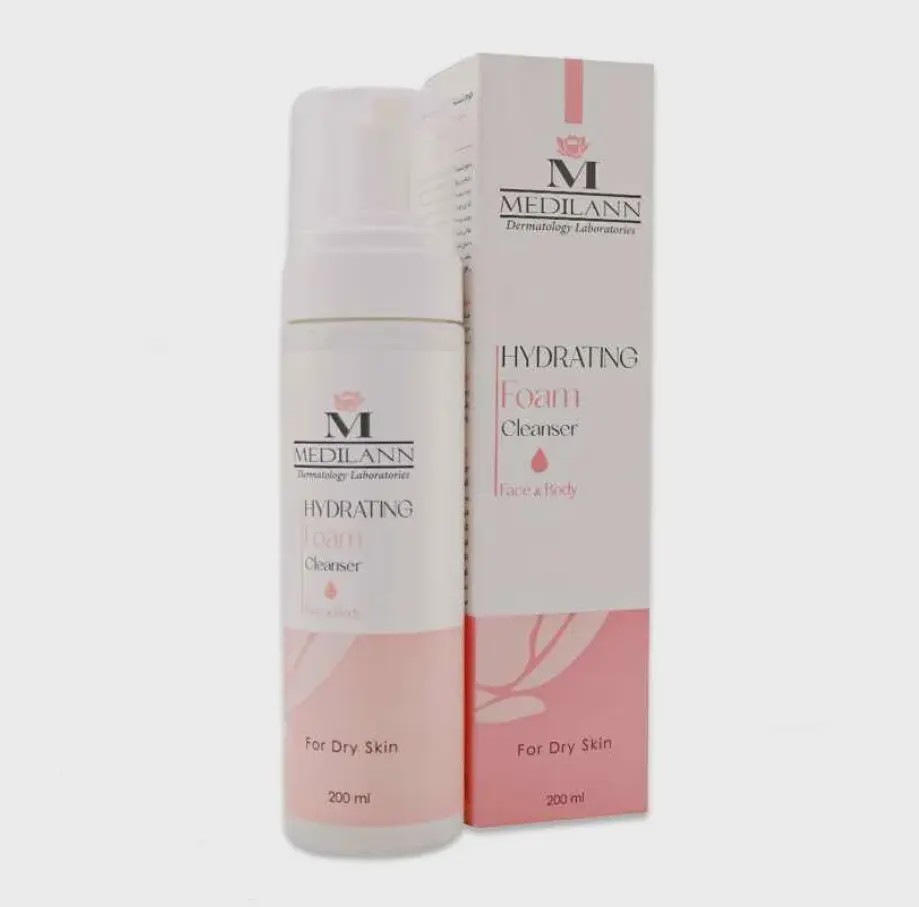 فوم شستشو و آبرسان پوست خشک مدیلن Hydrating Foam Cleanser For Dry Skin Medilann
