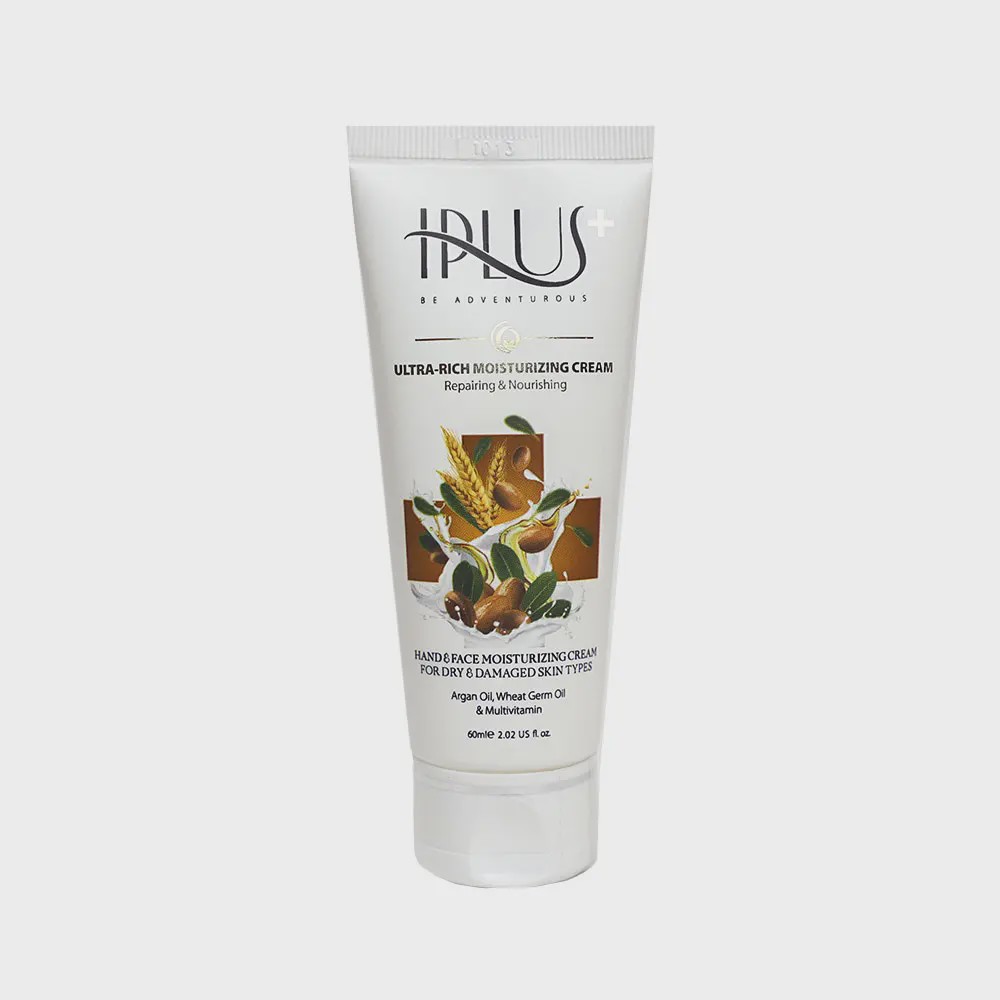 کرم مرطوب کننده روغن آرگان و جوانه گندم (60 میلی لیتر) آی پلاس Argan Oil And Wheat Germ Oil Moisturizing Cream Iplus