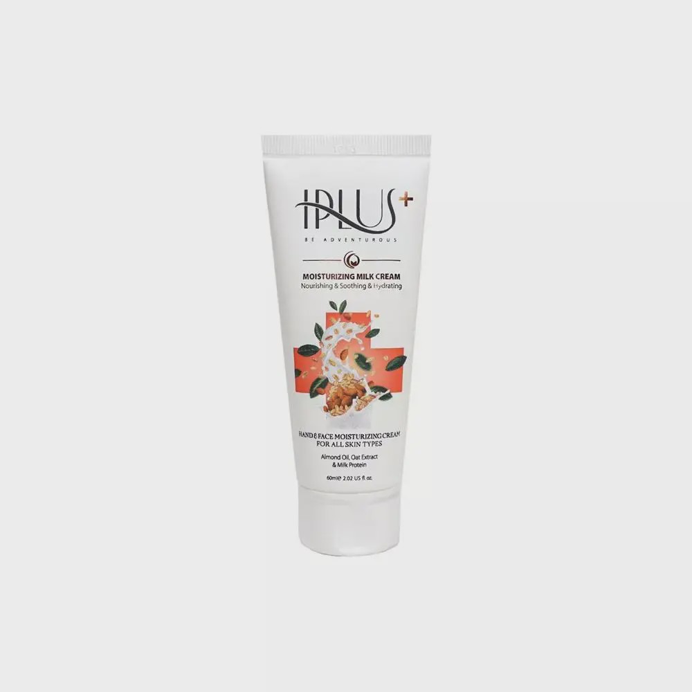 کرم تیوپی آبرسان روغن بادام و جوی دوسر آی پلاس IPLUS ALMOND OIL AND OAT EXTRACT MOISTURIZING MILK CREAM