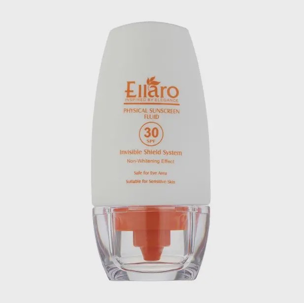 فلویید ضد آفتاب فیزیکال SPF 30 الارو Ellaro physical Sunscreen Fluid SPF30