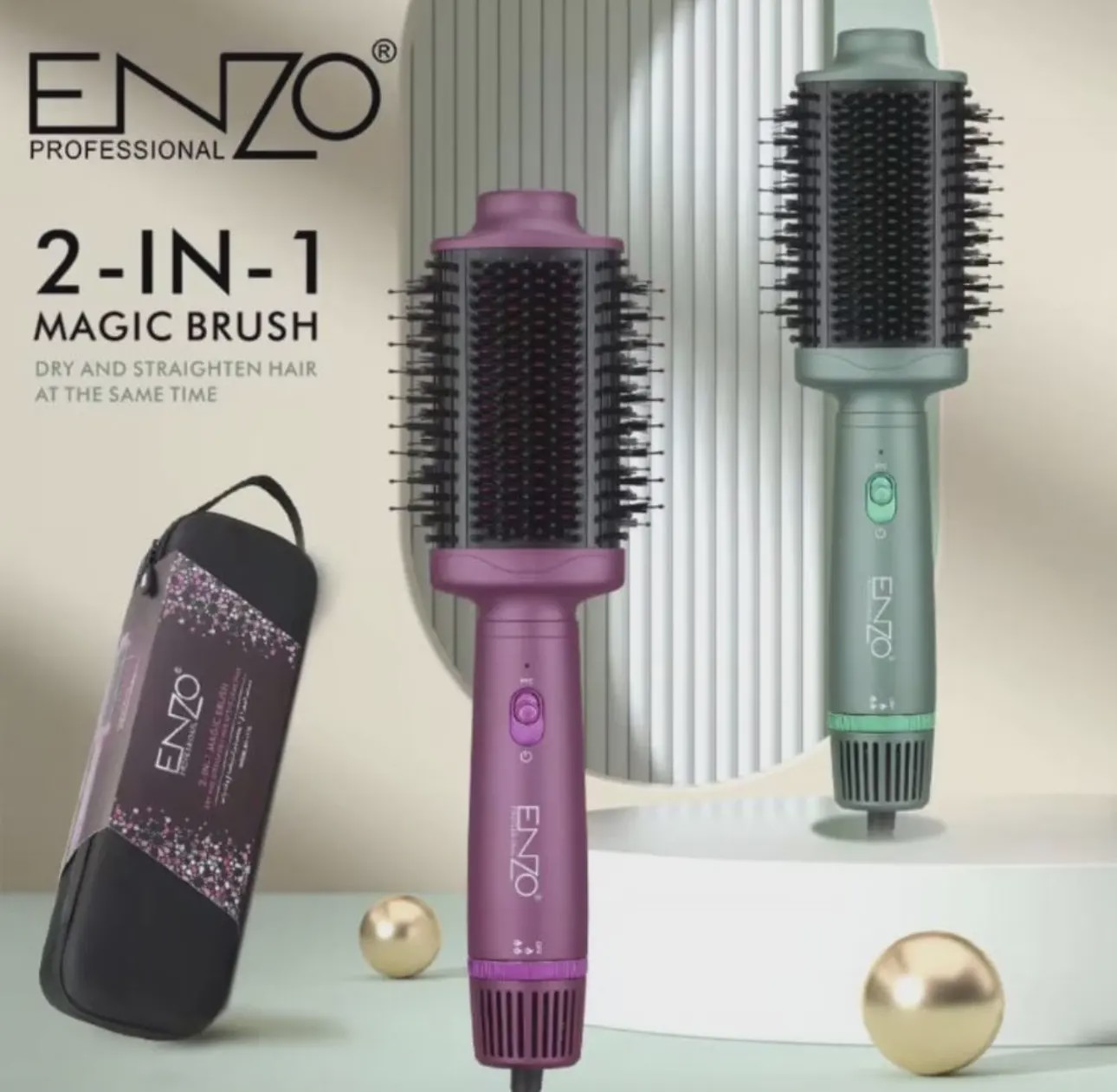 برس حرارتی 2 در 1 مجیک براش انزو مدل EN-4110 ENZO EN-4110 2-in-1 Magic Brush